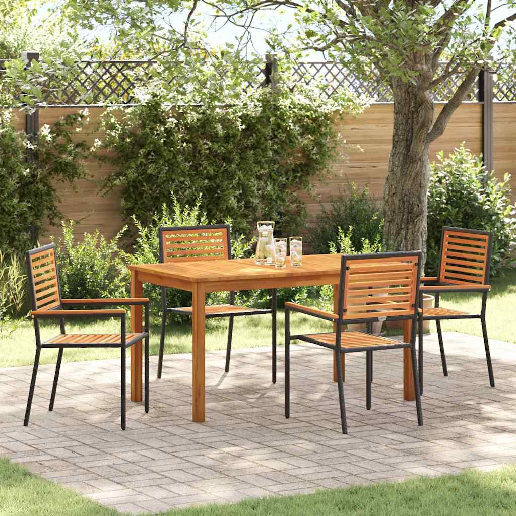 Ensemble de salle à manger pour jardin 5 pcs Noir - XIOS
