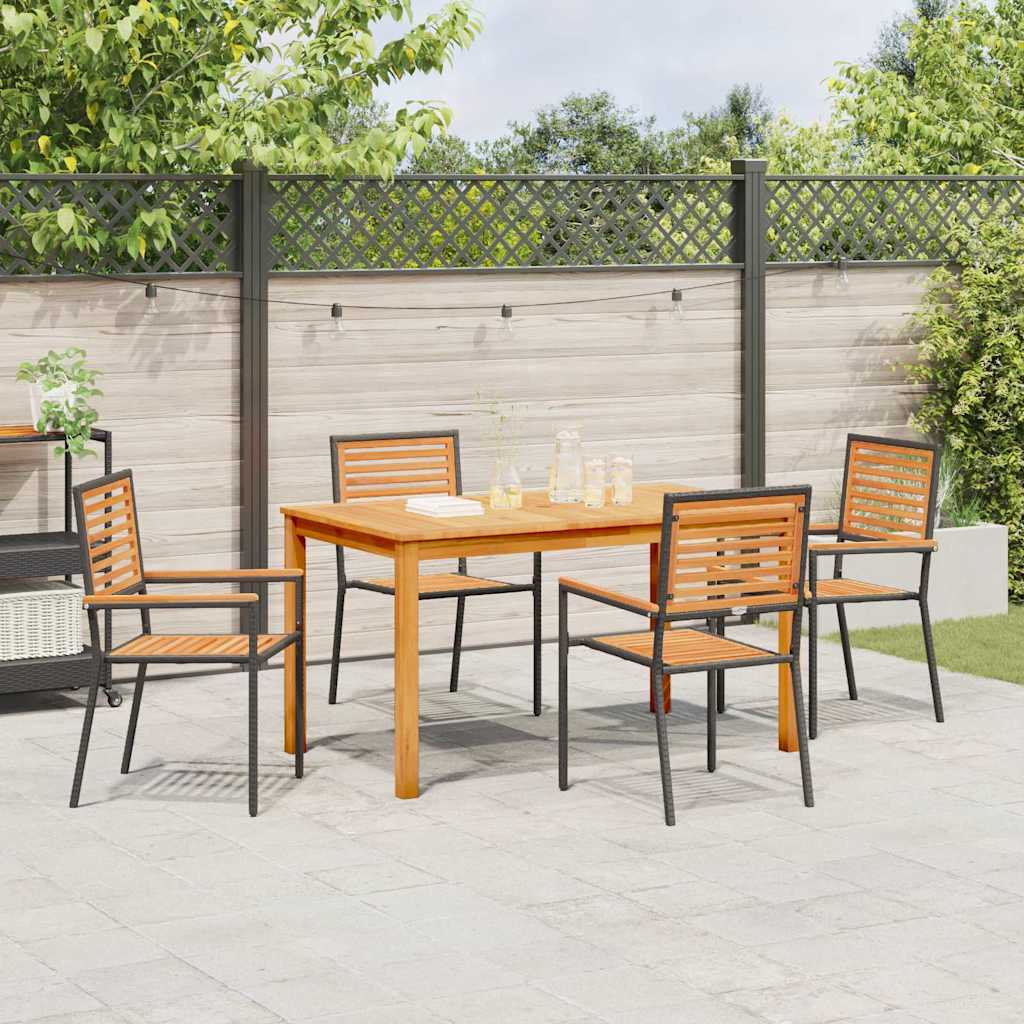 Ensemble de salle à manger pour jardin 5 pcs Noir - XIOS