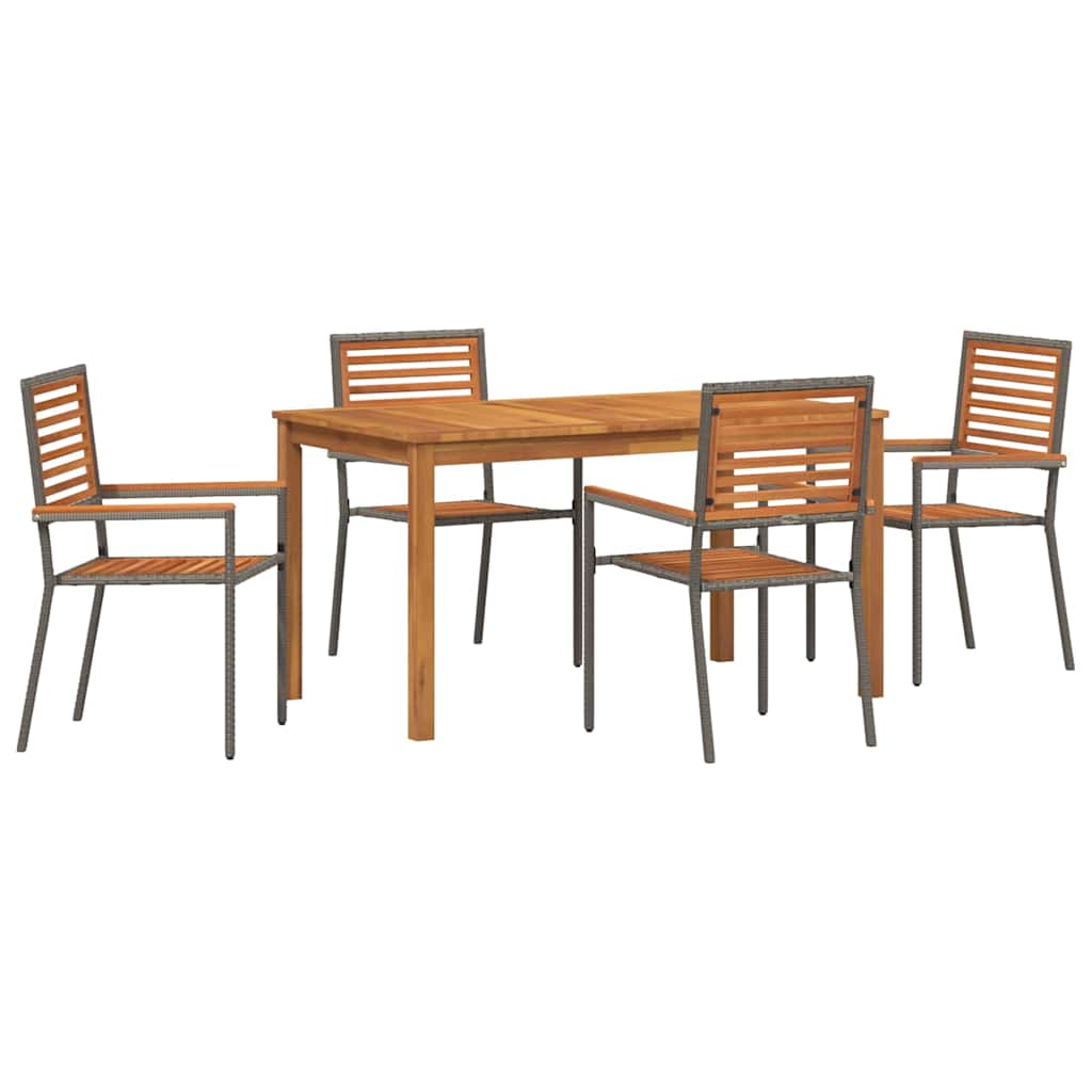 Ensemble de salle à manger pour jardin 5 pcs Gris - XIOS