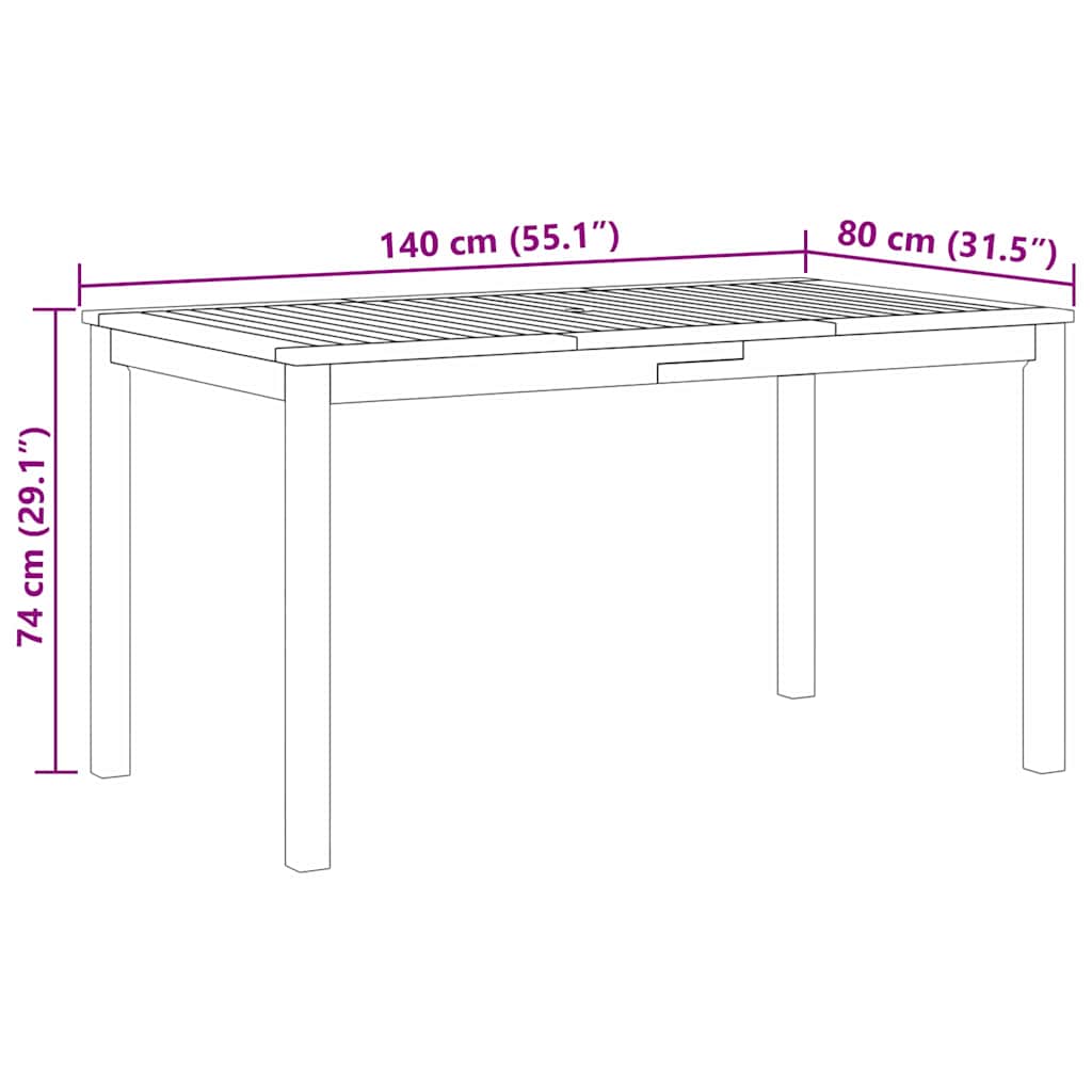 Ensemble de salle à manger pour jardin 5 pcs Gris - XIOS