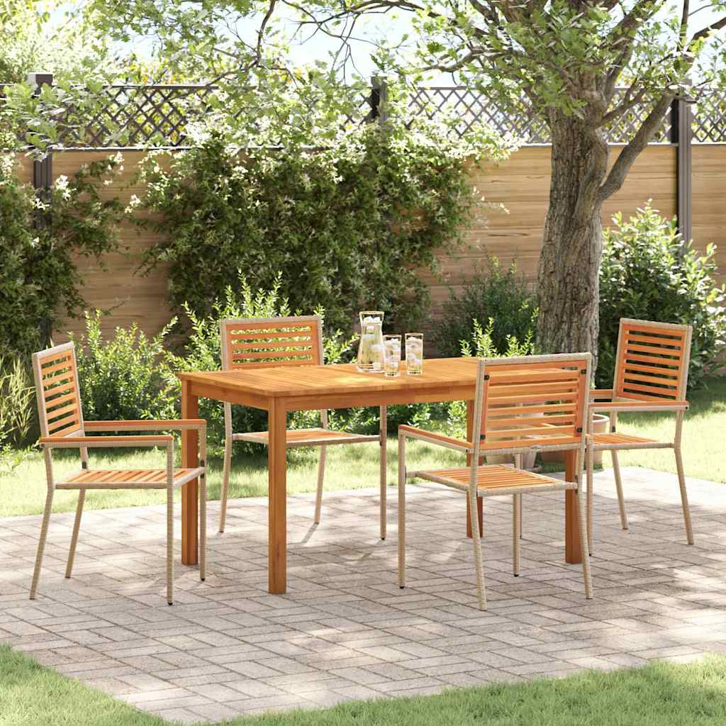 Ensemble de salle à manger pour jardin 5 pcs Beige - XIOS