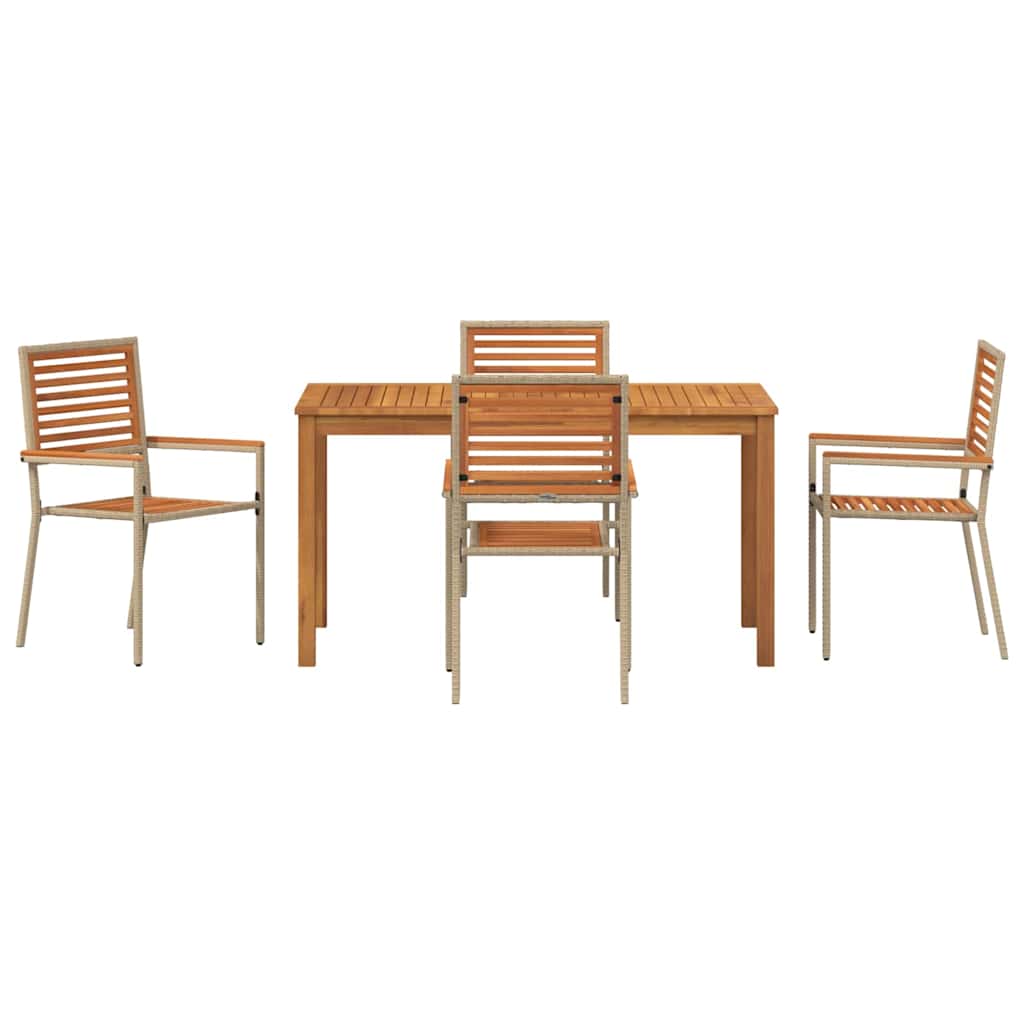 Ensemble de salle à manger pour jardin 5 pcs Beige - XIOS