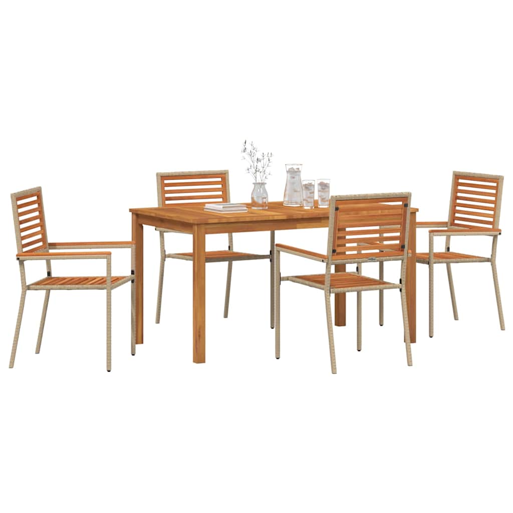 Ensemble de salle à manger pour jardin 5 pcs Beige - XIOS