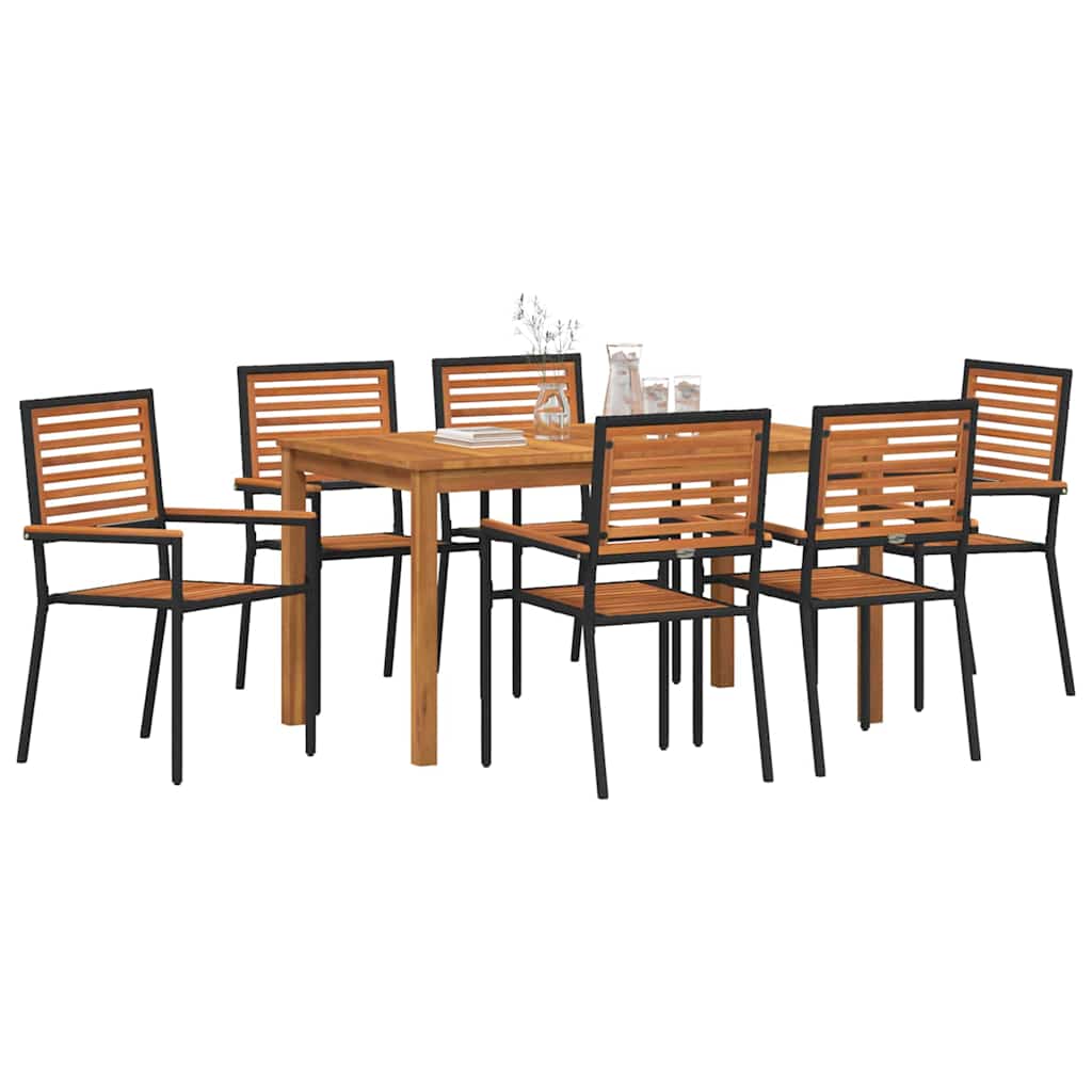 Ensemble de salle à manger pour jardin 7 pcs Noir - XIOS