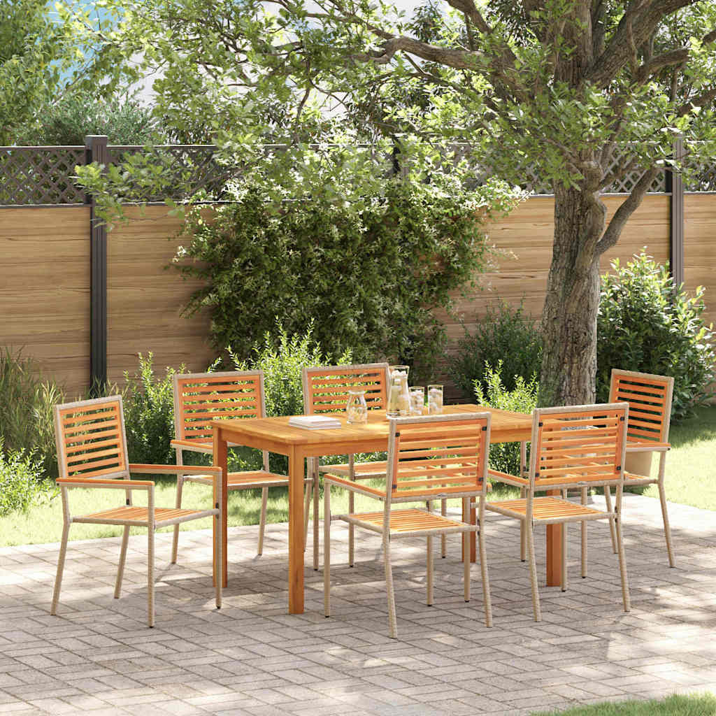 Ensemble de salle à manger pour jardin 7 pcs Beige - XIOS