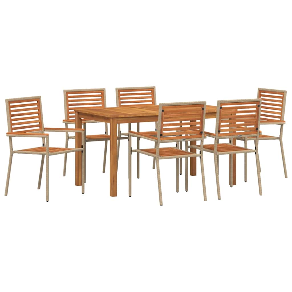 Ensemble de salle à manger pour jardin 7 pcs Beige - XIOS