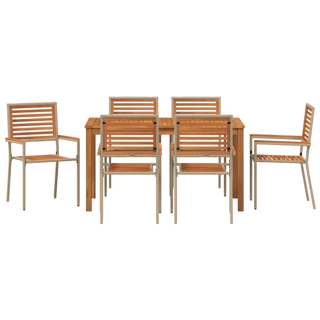 Ensemble de salle à manger pour jardin 7 pcs Beige - XIOS