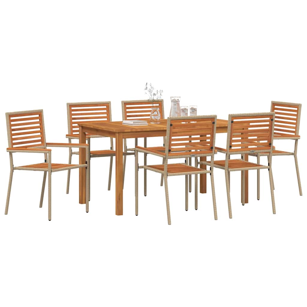 Ensemble de salle à manger pour jardin 7 pcs Beige - XIOS