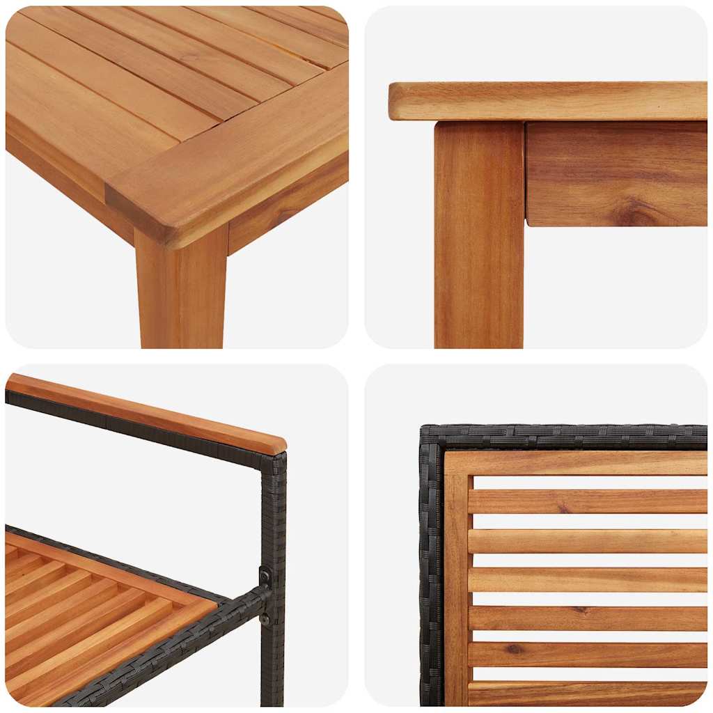 Ensemble de salle à manger pour jardin 7 pcs Noir - XIOS