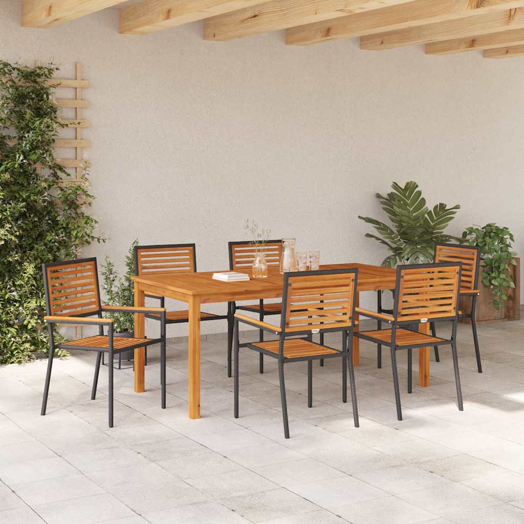 Ensemble de salle à manger pour jardin 7 pcs Noir - XIOS