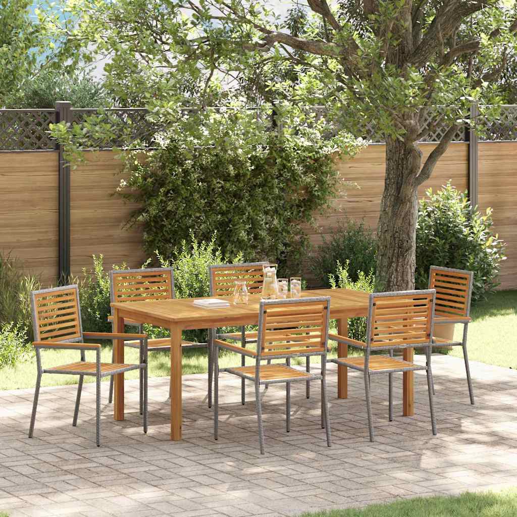 Ensemble de salle à manger pour jardin 7 pcs Gris - XIOS