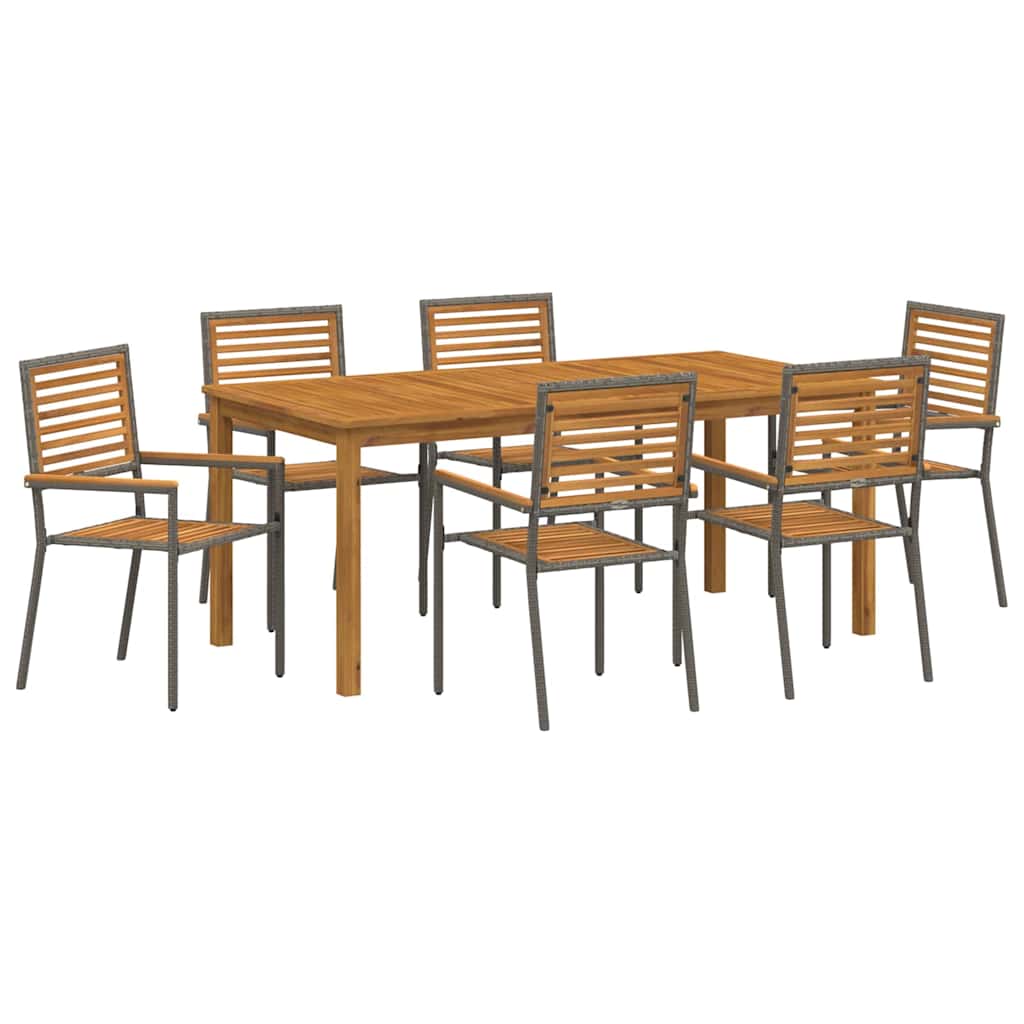 Ensemble de salle à manger pour jardin 7 pcs Gris - XIOS