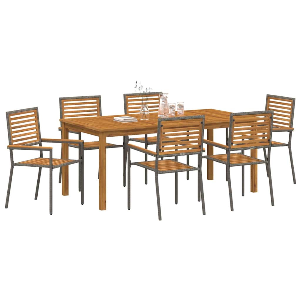 Ensemble de salle à manger pour jardin 7 pcs Gris - XIOS