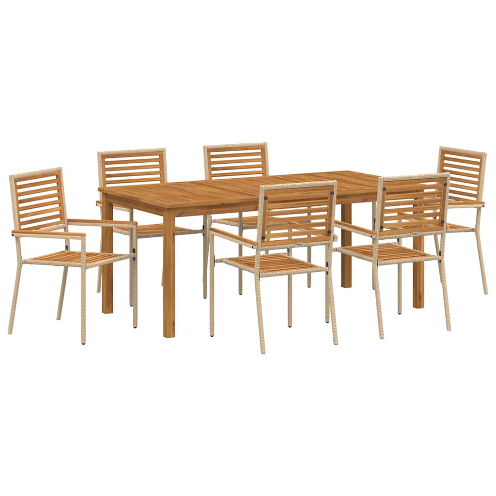 Ensemble de salle à manger pour jardin 7 pcs Beige - XIOS