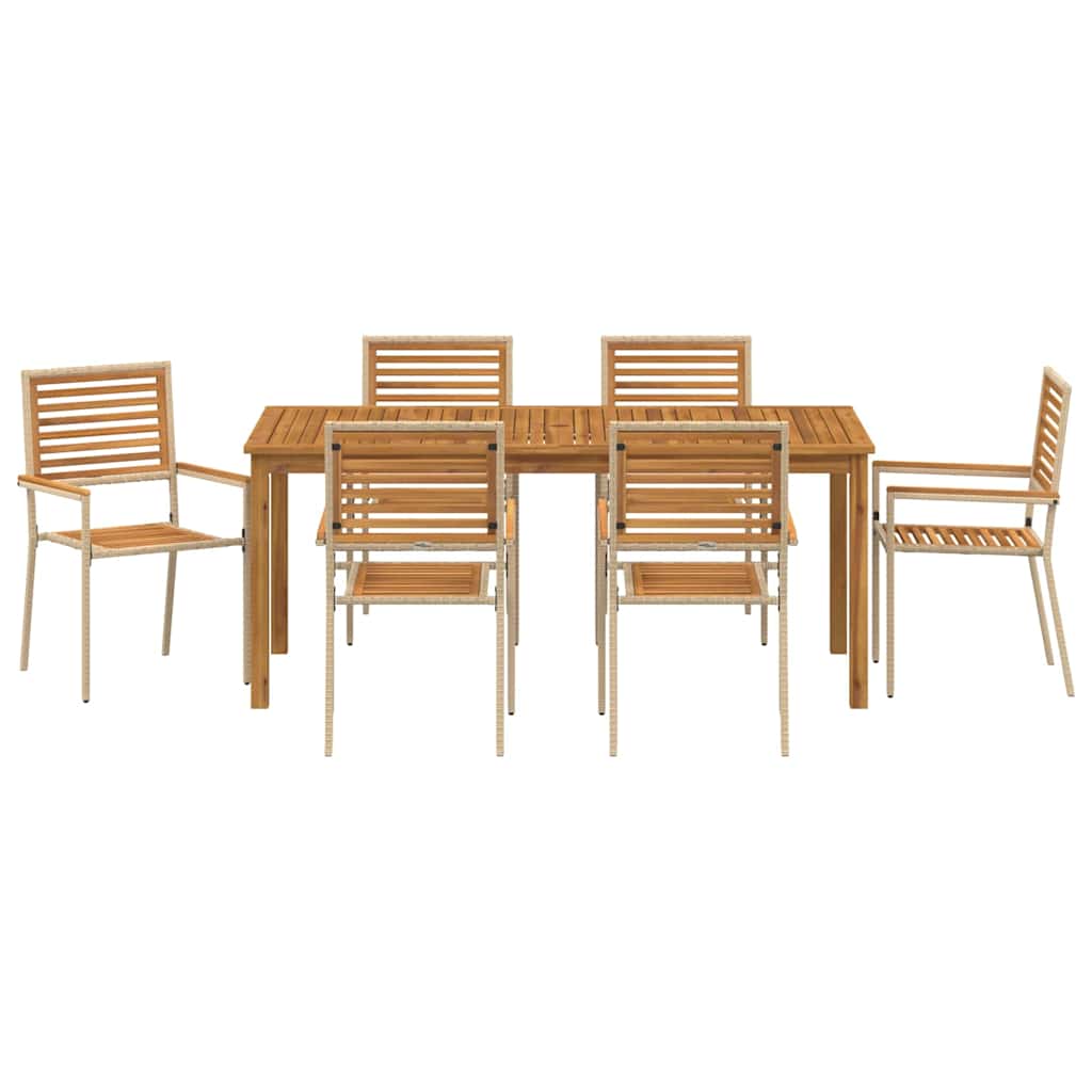 Ensemble de salle à manger pour jardin 7 pcs Beige - XIOS