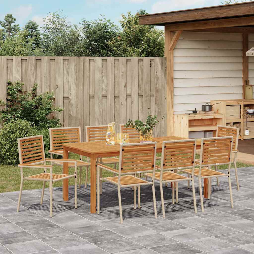Ensemble de salle à manger pour jardin 9 pcs Beige - XIOS