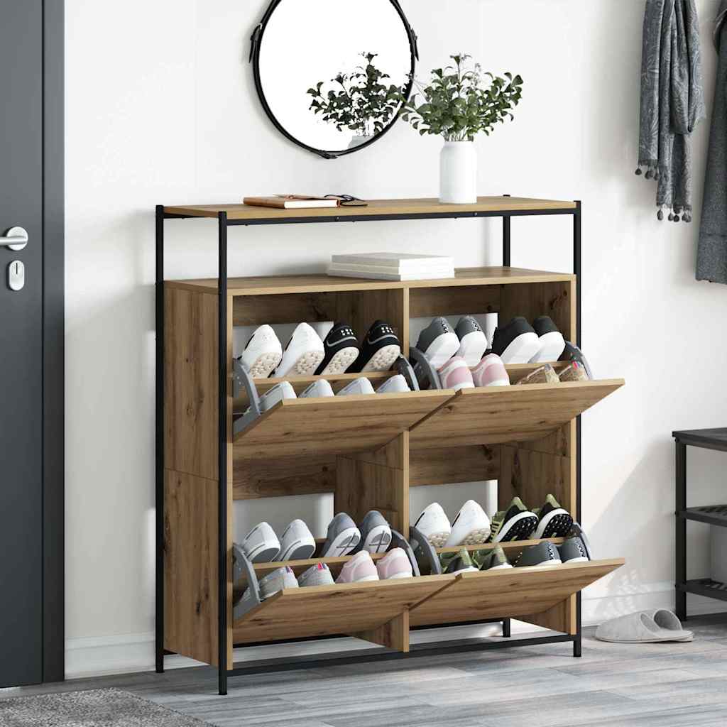Cabinet à chaussures Chêne artisanal 100 x 34 x 112 cm - XIOS