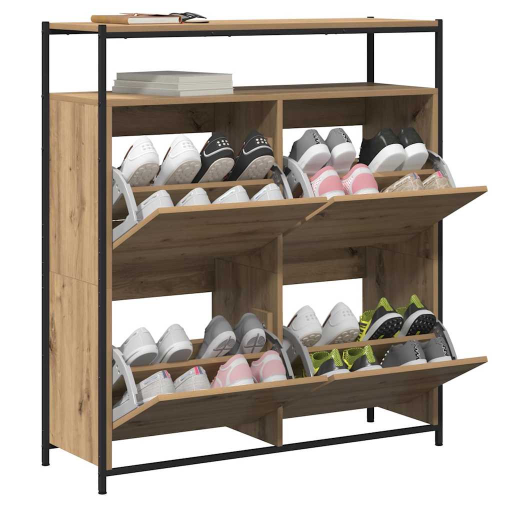 Cabinet à chaussures Chêne artisanal 100 x 34 x 112 cm - XIOS