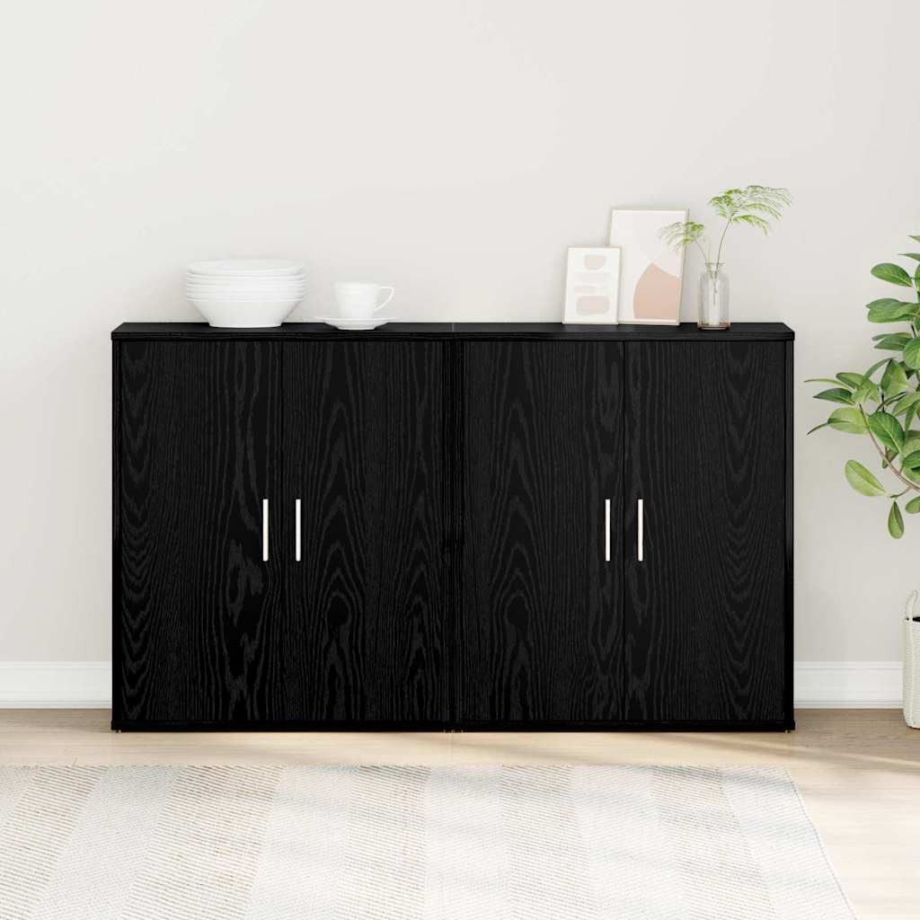 Haut Armoire 2 pcs Chêne noir 60 x 31 x 70 cm Bois d'ingénierie - XIOS