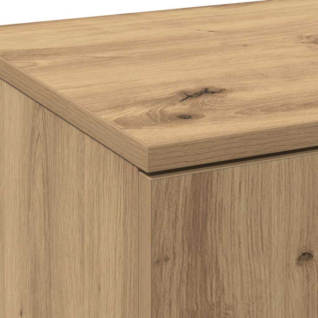 Buffet 80 x 35 x 180 cm Bois d'ingénierie chêne artisanal