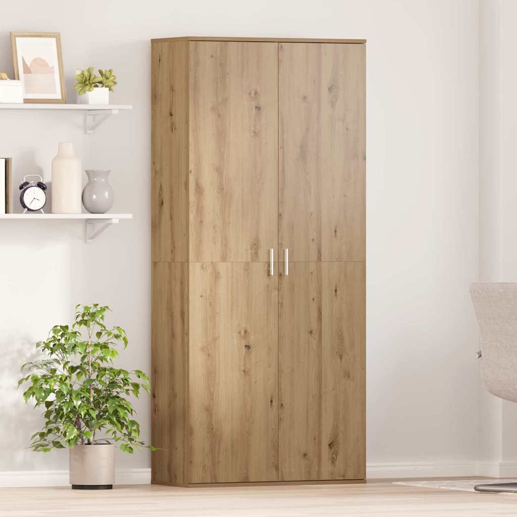 Buffet 80 x 35 x 180 cm Bois d'ingénierie chêne artisanal