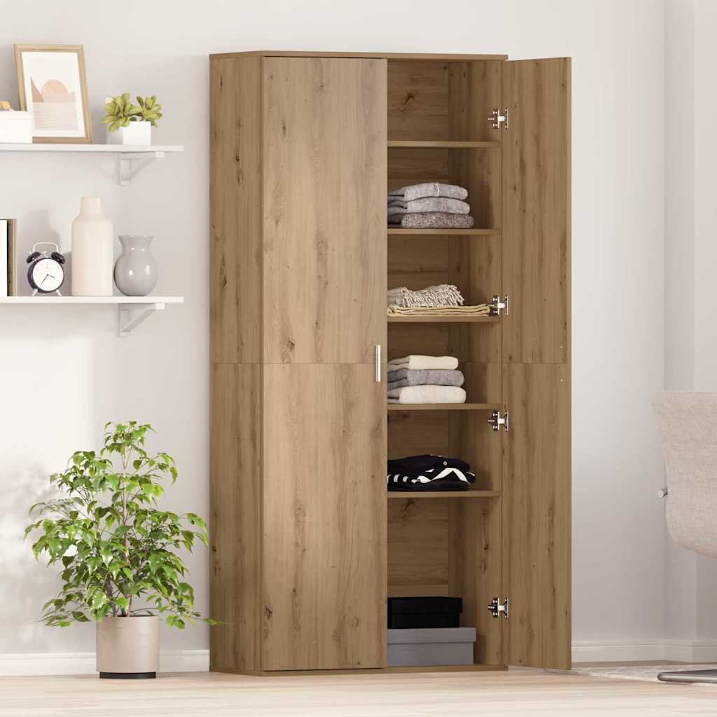 Buffet 80 x 35 x 180 cm Bois d'ingénierie chêne artisanal