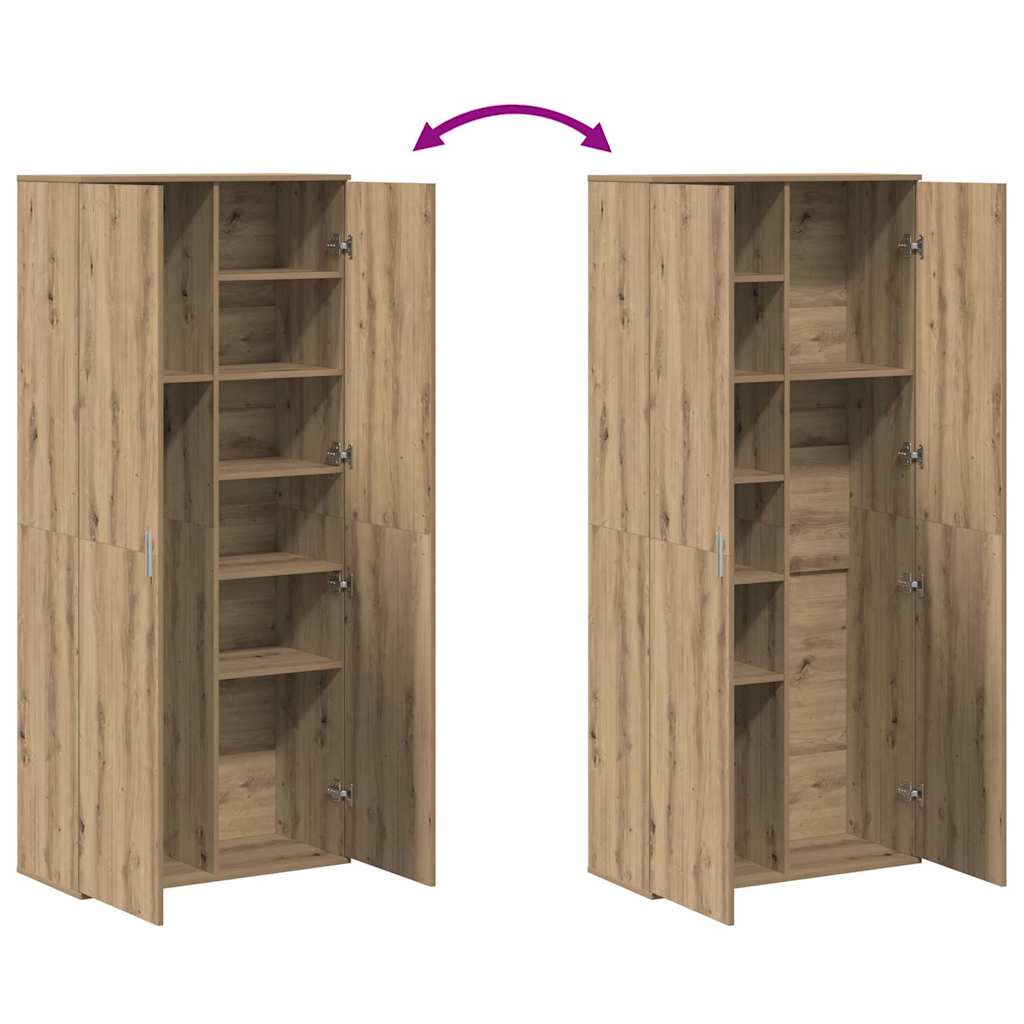 Buffet 80 x 35 x 180 cm Bois d'ingénierie chêne artisanal