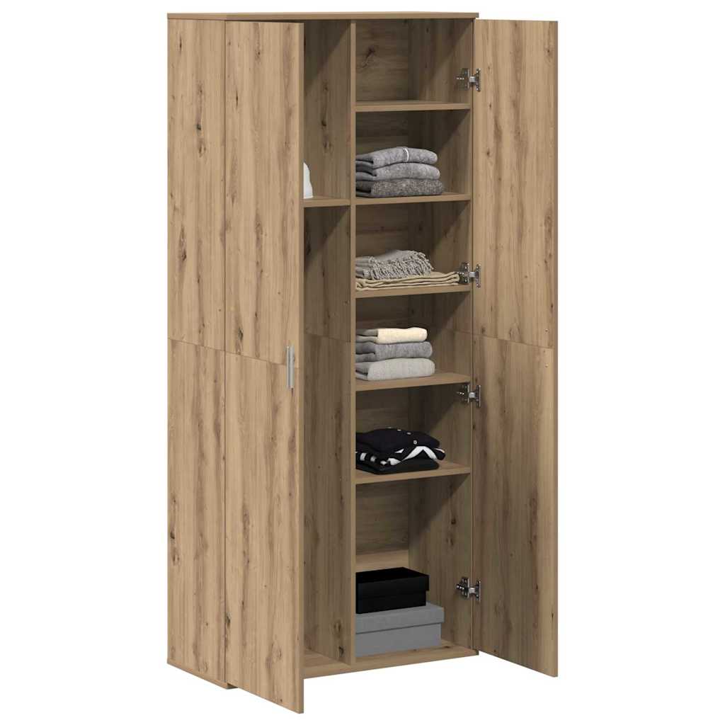 Buffet 80 x 35 x 180 cm Bois d'ingénierie chêne artisanal