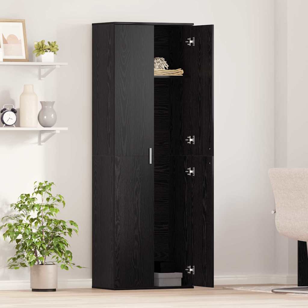 Highboard 60 x 35 x 180 cm Bois d'ingénierie Chêne noir