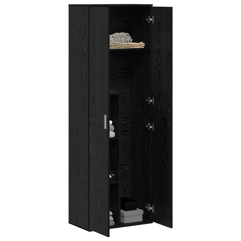 Highboard 60 x 35 x 180 cm Bois d'ingénierie Chêne noir