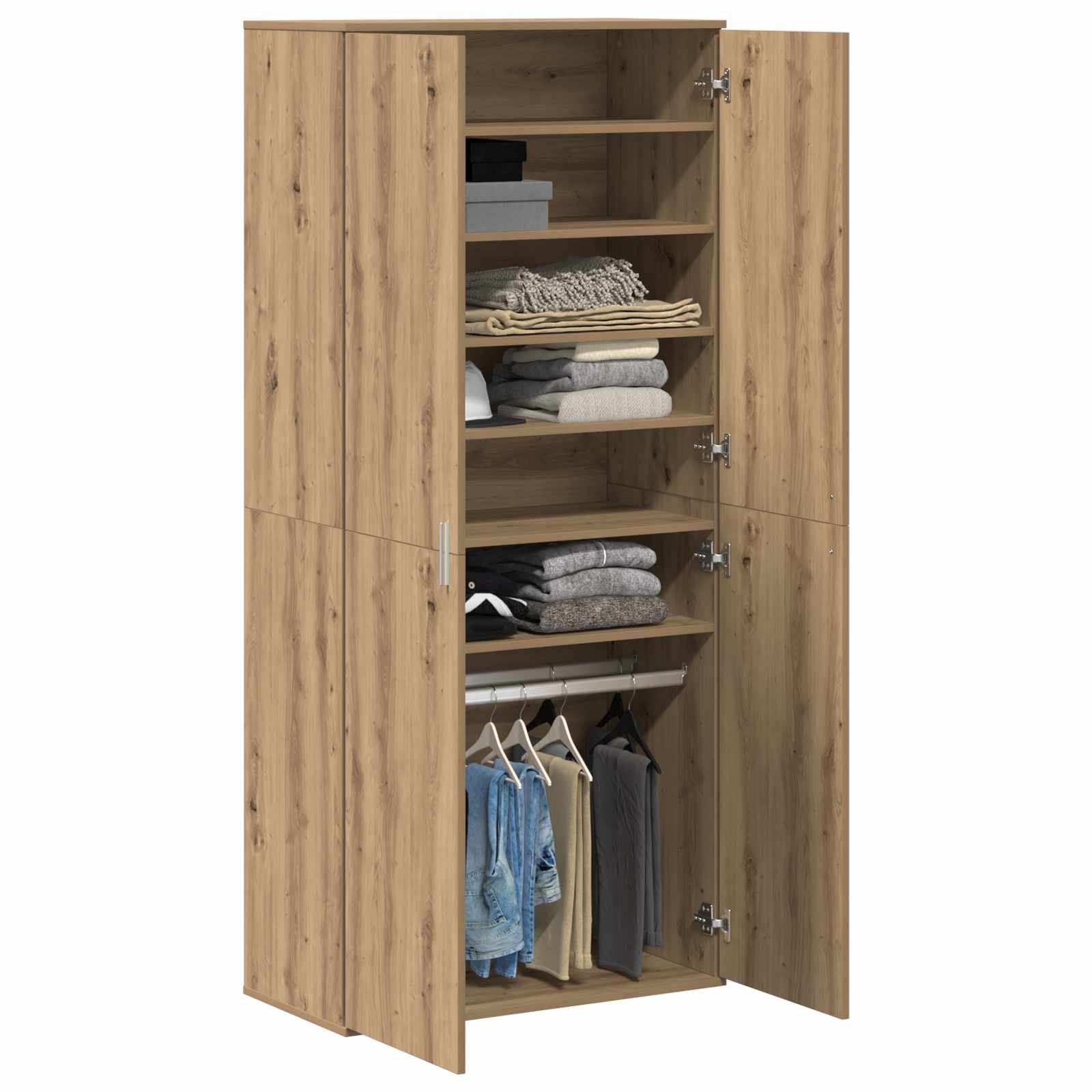 Haut Armoire 80 x 39 x 178 cm Bois d'ingénierie Chêne artisanal - XIOS