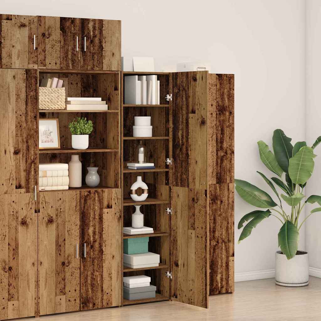 Haut Armoire 2 pcs Bois ancien 50 x 42,5 x 185 cm - XIOS