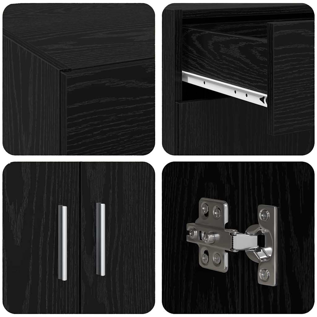 Armoire de rangement avec tiroir Chêne noir 80 x 42.5 x 93.5 cm - XIOS