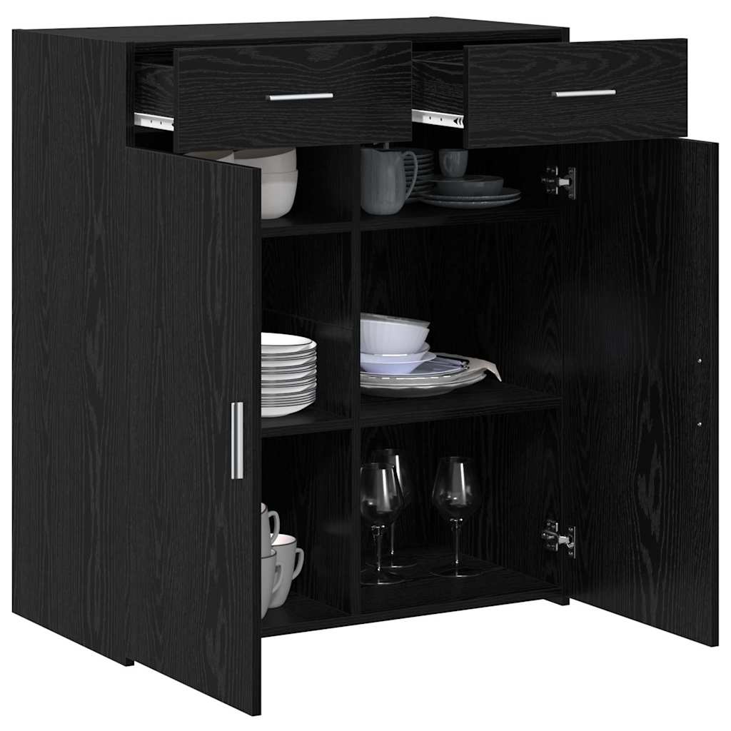 Armoire de rangement avec tiroir Chêne noir 80 x 42.5 x 93.5 cm - XIOS
