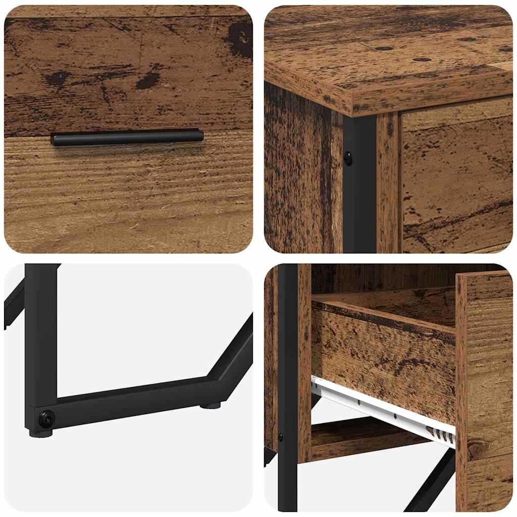 Commode 6-Tiroir Bois ancien 91 x 35,5 x 74,5 cm