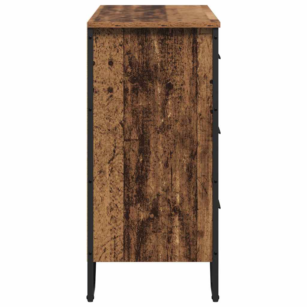 Commode 6-Tiroir Bois ancien 91 x 35,5 x 74,5 cm
