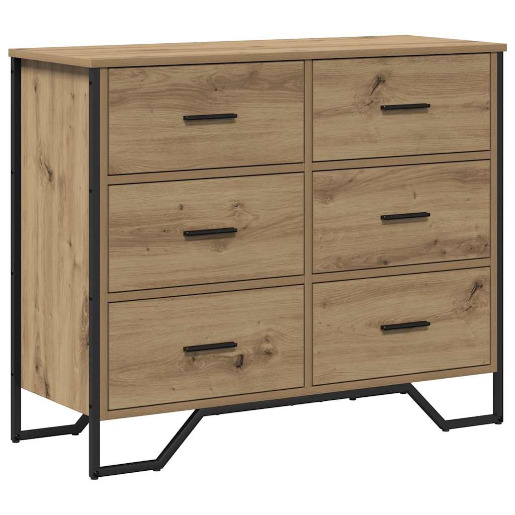 Commode chêne artisanal 91 x 35.5 x 74.5 cm Bois d'ingénierie - XIOS