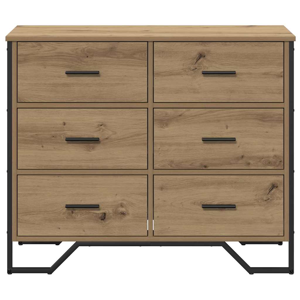 Commode chêne artisanal 91 x 35.5 x 74.5 cm Bois d'ingénierie - XIOS