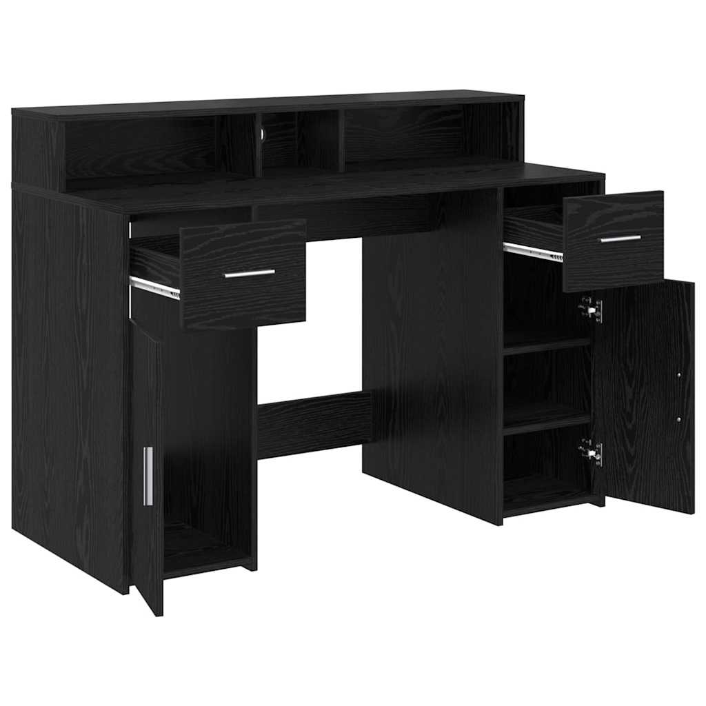 Bureau avec porte Chêne noir 120 x 55 x 91 cm Bois d'ingénierie - XIOS