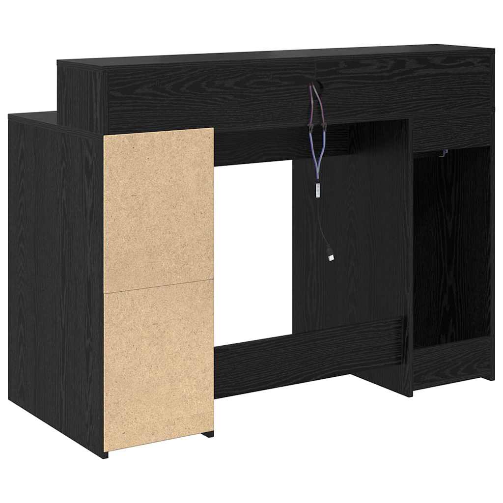 Bureau avec porte Chêne noir 120 x 55 x 91 cm Bois d'ingénierie - XIOS
