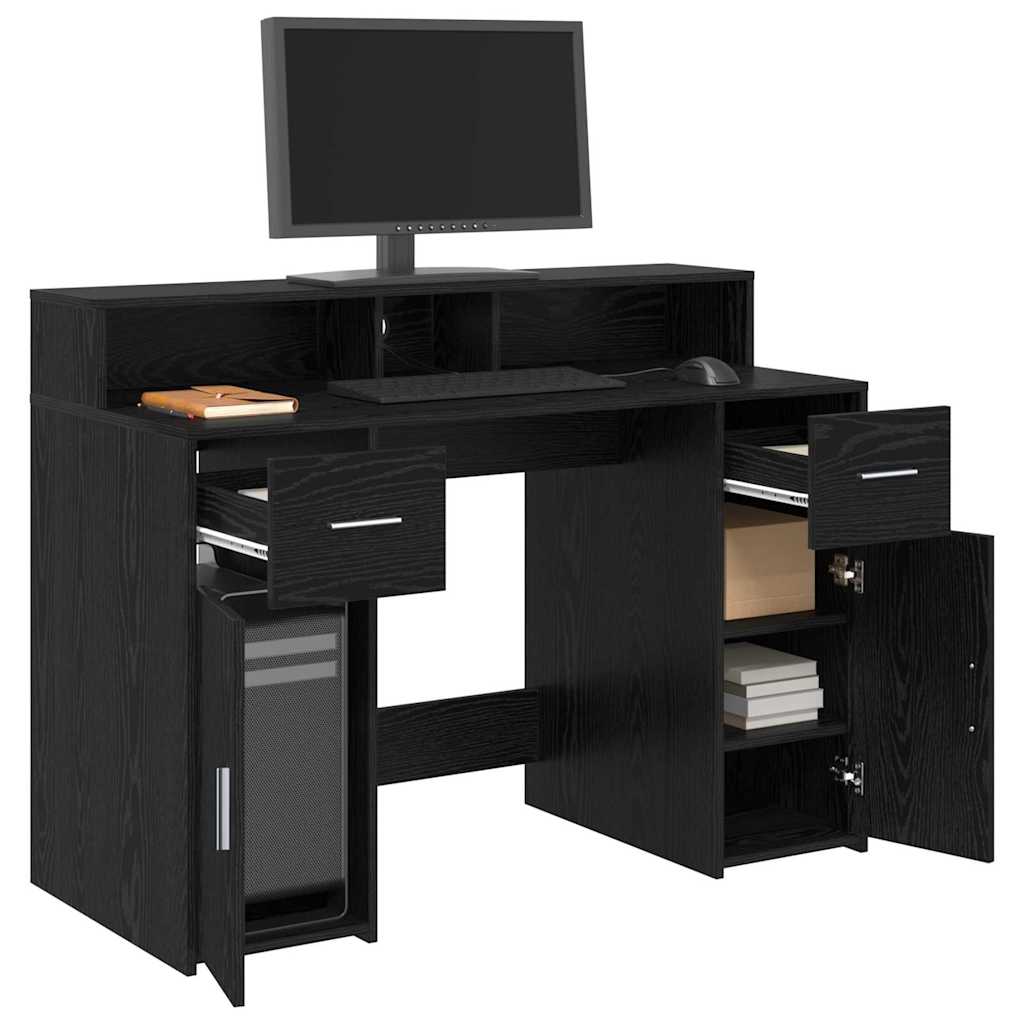 Bureau avec porte Chêne noir 120 x 55 x 91 cm Bois d'ingénierie - XIOS