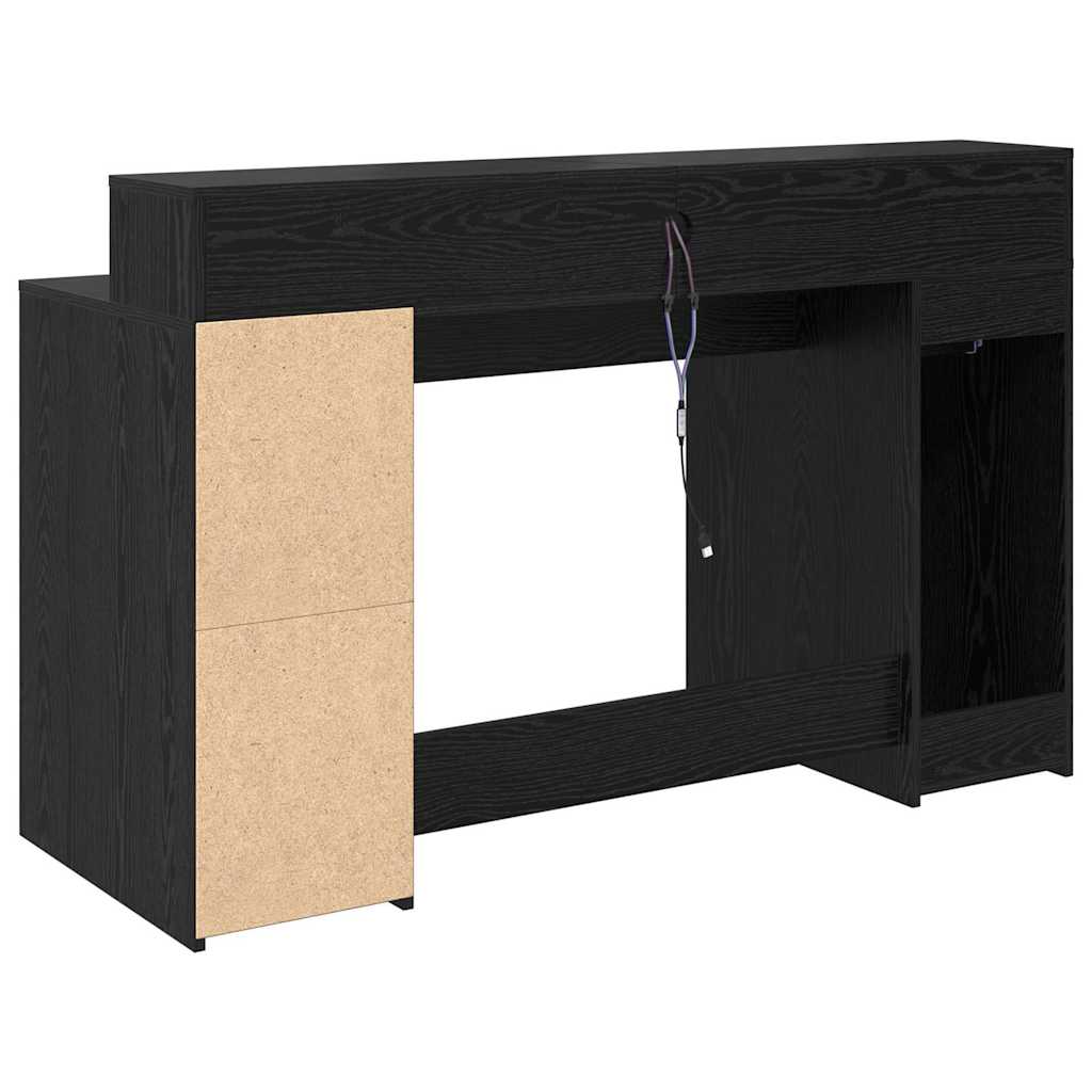Bureau avec porte Chêne noir 140 x 55 x 91 cm Bois d'ingénierie - XIOS
