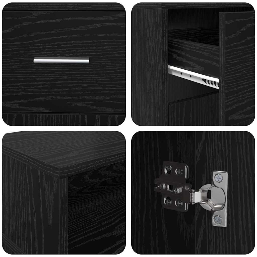 Bureau avec porte Chêne noir 160 x 55 x 91 cm Bois d'ingénierie - XIOS