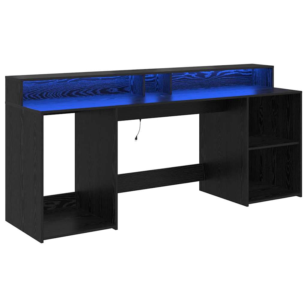 Bureau avec porte Chêne noir 200 x 55 x 91 cm Bois d'ingénierie - XIOS