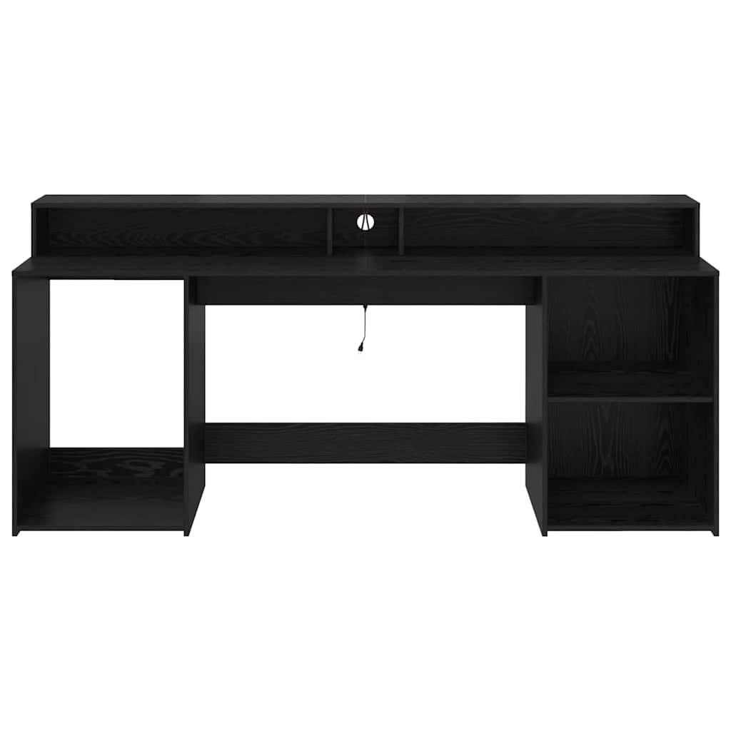Bureau avec porte Chêne noir 200 x 55 x 91 cm Bois d'ingénierie - XIOS