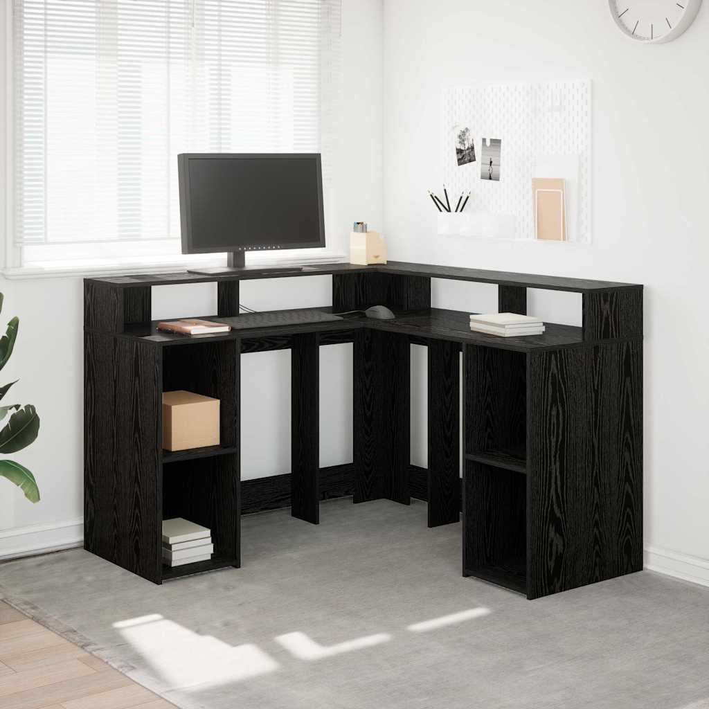 Bureau Chêne noir Bois d'ingénierie 130 x 130 x 91 cm