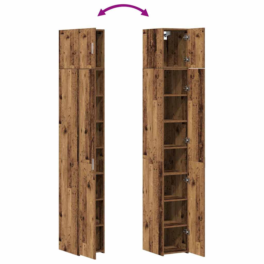 Cabinet de rangement slim Bois ancien 30 x 42.5 x 225 cm - XIOS