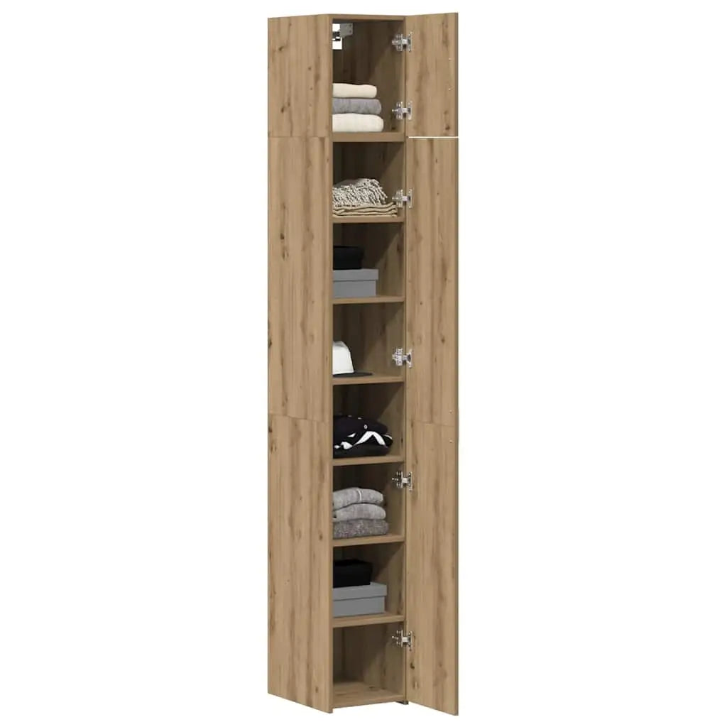 Cabinet de rangement avec étagères Chêne artisanal - XIOS