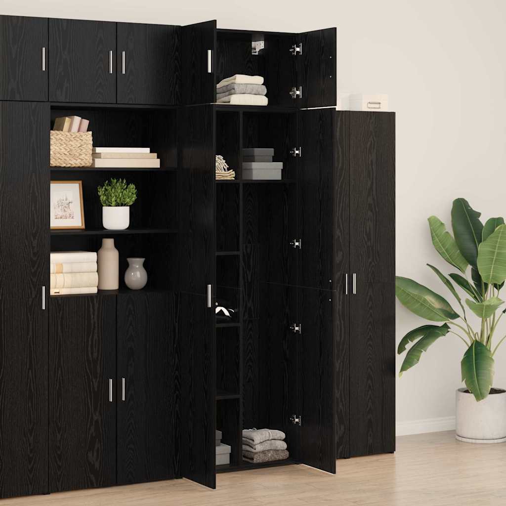 Armoire de rangement 2 pc Chêne noir 70 x 42,5 x 185 cm