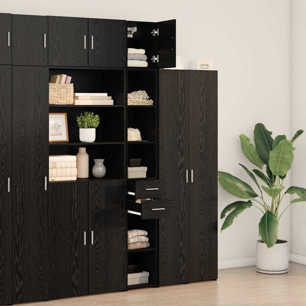 Cabinet de rangement slim Chêne noir 30 x 42.5 x 225 cm - XIOS